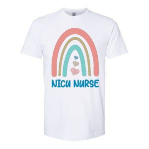 NICU Nurse Rainbow Heart Softstyle CVC T-Shirt