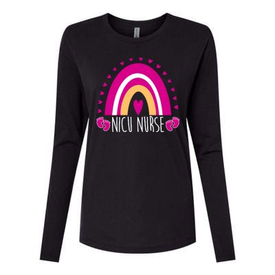 Nicu Nurse Rainbow Womens Cotton Relaxed Long Sleeve T-Shirt