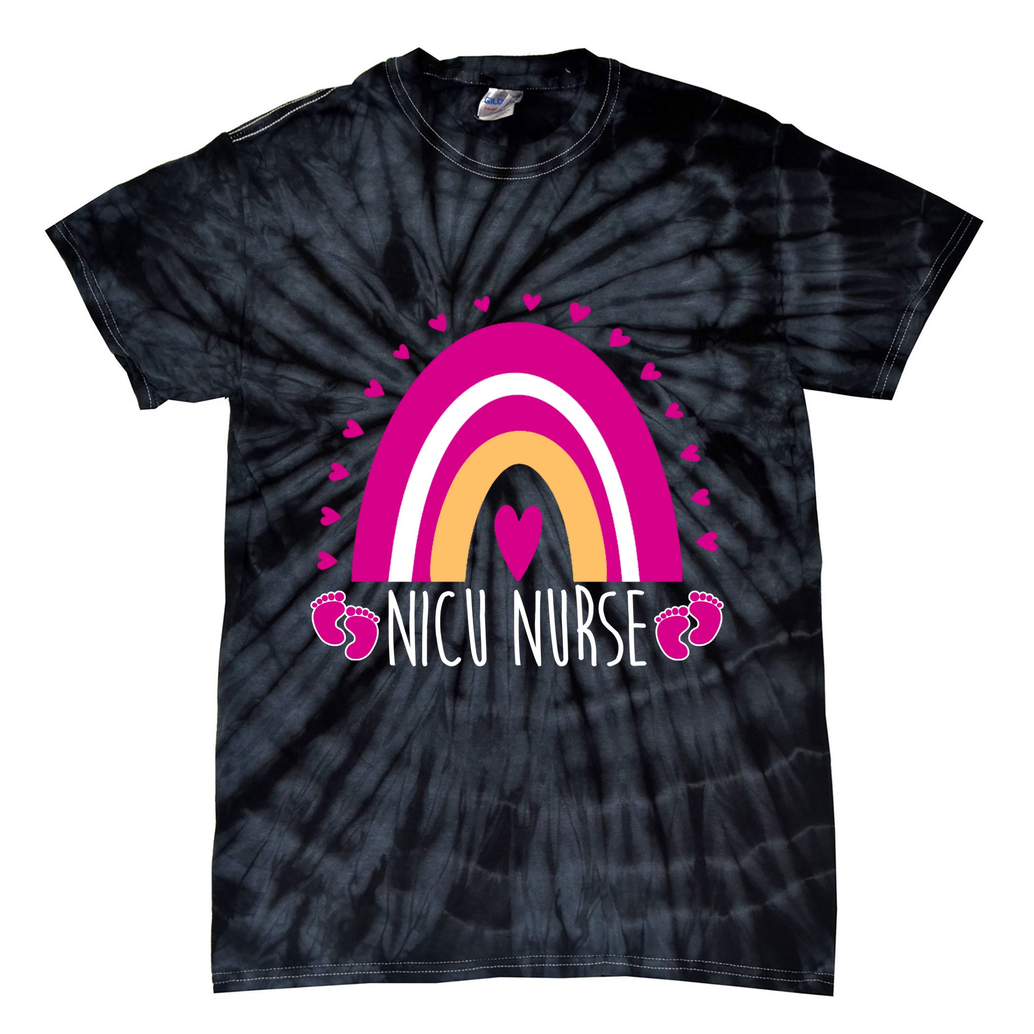 Nicu Nurse Rainbow Tie-Dye T-Shirt