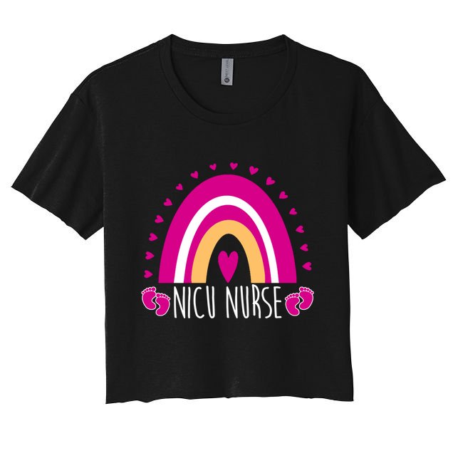 Nicu Nurse Rainbow Women's Crop Top Tee