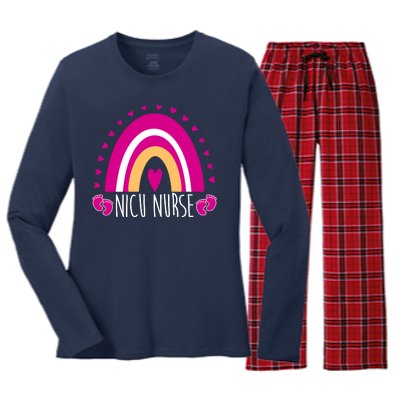 Nicu Nurse Rainbow Women's Long Sleeve Flannel Pajama Set 