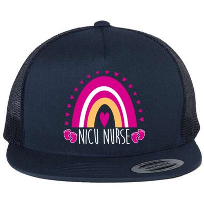 Nicu Nurse Rainbow Flat Bill Trucker Hat