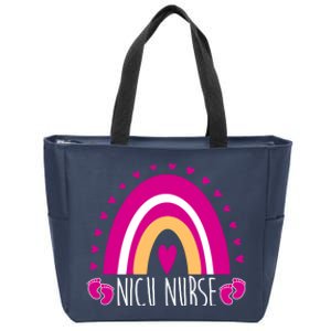 Nicu Nurse Rainbow Zip Tote Bag