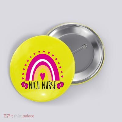 Nicu Nurse Rainbow Button