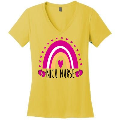 Nicu Nurse Rainbow Women's V-Neck T-Shirt