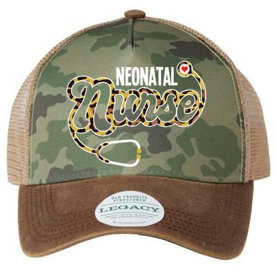 Neonatal Nurse Stethoscope Heart Leopard Print Rn Nursing Meaningful Gift Legacy Tie Dye Trucker Hat