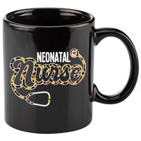 Neonatal Nurse Stethoscope Heart Leopard Print Rn Nursing Meaningful Gift 11oz C Handle Ceramic Mug