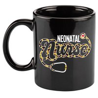Neonatal Nurse Stethoscope Heart Leopard Print Rn Nursing Meaningful Gift 11oz C Handle Ceramic Mug