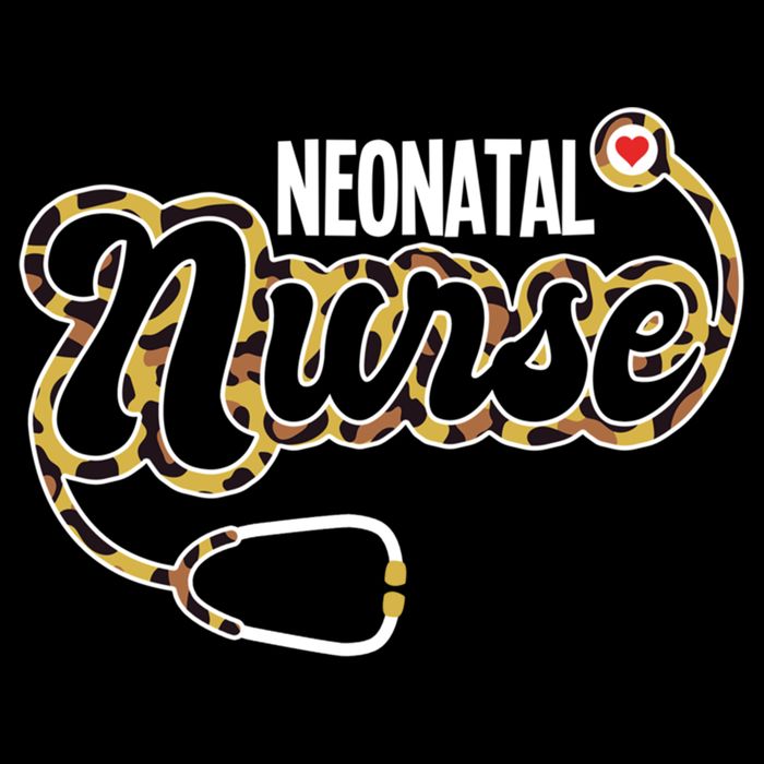 Neonatal Nurse Stethoscope Heart Leopard Print Rn Nursing Meaningful Gift Flat Bill Trucker Hat