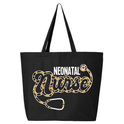 Neonatal Nurse Stethoscope Heart Leopard Print Rn Nursing Meaningful Gift 25L Jumbo Tote