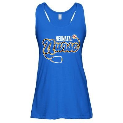 Neonatal Nurse Stethoscope Heart Leopard Print Rn Nursing Meaningful Gift Ladies Essential Flowy Tank