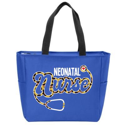 Neonatal Nurse Stethoscope Heart Leopard Print Rn Nursing Meaningful Gift Zip Tote Bag