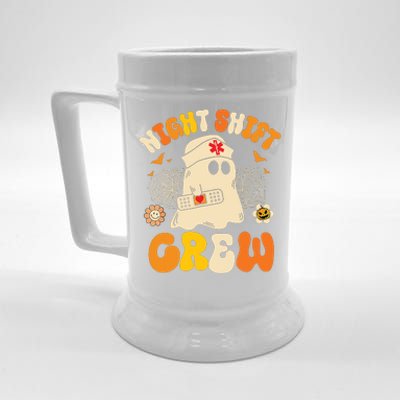 Nurse Night Shift Crew Ghost Halloween Nurse Funny Beer Stein