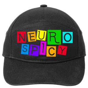 Neurospicy Neuro Spicy Neurodiversity Neurodivergent 7-Panel Snapback Hat