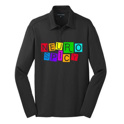 Neurospicy Neuro Spicy Neurodiversity Neurodivergent Silk Touch Performance Long Sleeve Polo