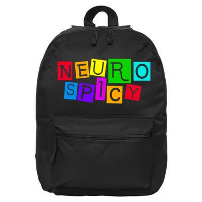 Neurospicy Neuro Spicy Neurodiversity Neurodivergent 16 in Basic Backpack