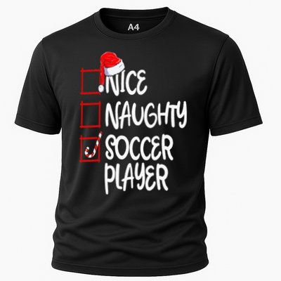 Nice Naughty Soccer Player Funny Soccer Christmas List Santa Performance Shirt