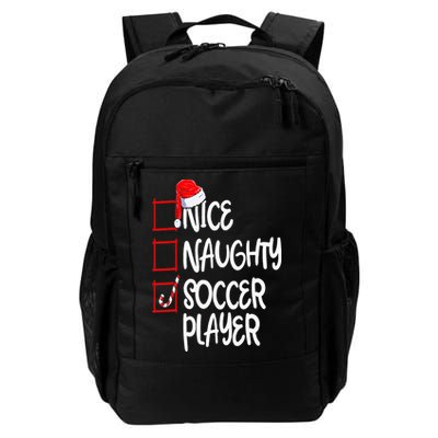 Nice Naughty Soccer Player Funny Soccer Christmas List Santa Backpack