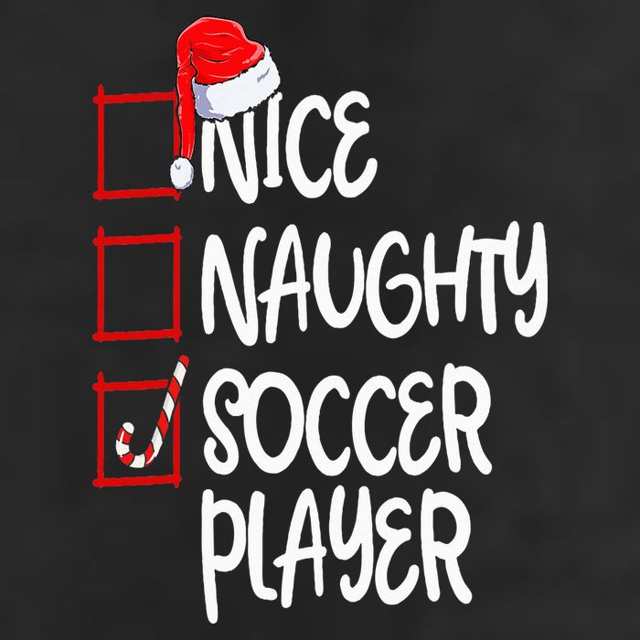 Nice Naughty Soccer Player Funny Soccer Christmas List Santa Hat