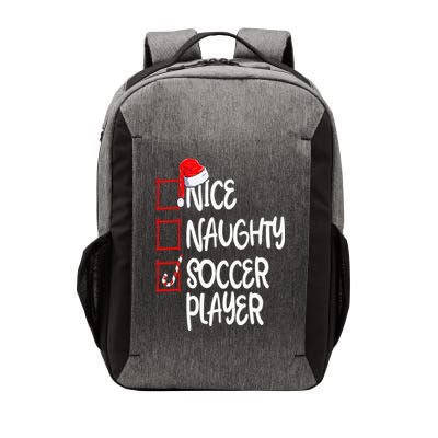 Nice Naughty Soccer Player Funny Soccer Christmas List Santa Vector Backpack
