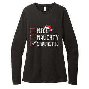 Nice Naughty Sarcastic Christmas List Womens CVC Long Sleeve Shirt