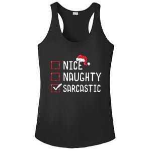 Nice Naughty Sarcastic Christmas List Ladies PosiCharge Competitor Racerback Tank