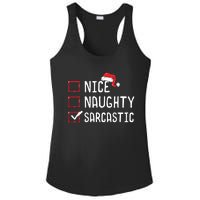 Nice Naughty Sarcastic Christmas List Ladies PosiCharge Competitor Racerback Tank