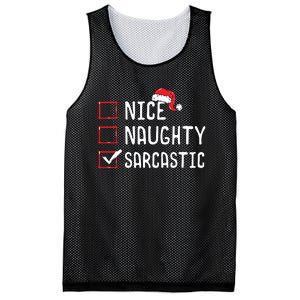 Nice Naughty Sarcastic Christmas List Mesh Reversible Basketball Jersey Tank