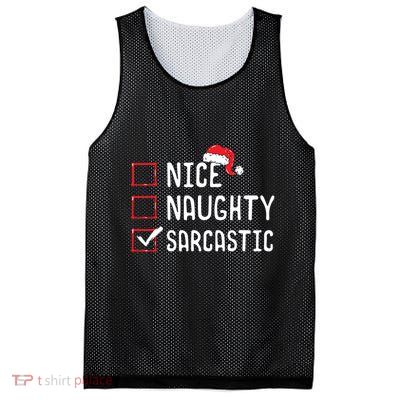 Nice Naughty Sarcastic Christmas List Mesh Reversible Basketball Jersey Tank