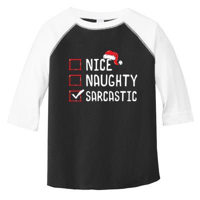 Nice Naughty Sarcastic Christmas List Toddler Fine Jersey T-Shirt