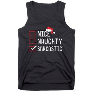 Nice Naughty Sarcastic Christmas List Tank Top