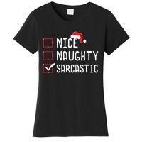 Nice Naughty Sarcastic Christmas List Women's T-Shirt