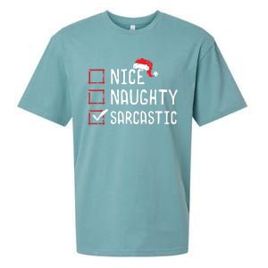 Nice Naughty Sarcastic Christmas List Sueded Cloud Jersey T-Shirt