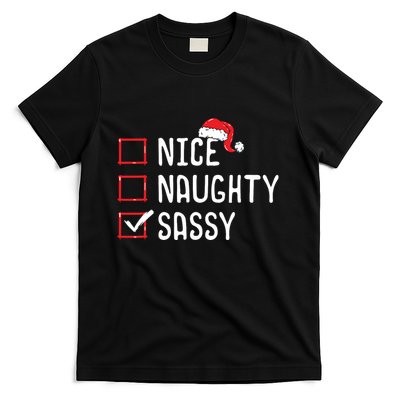 Nice Naughty Sassy Christmas List T-Shirt