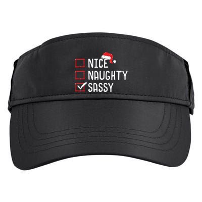 Nice Naughty Sassy Christmas List Adult Drive Performance Visor