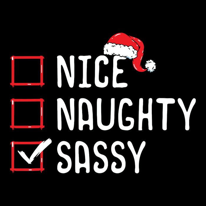 Nice Naughty Sassy Christmas List 16 in Basic Backpack