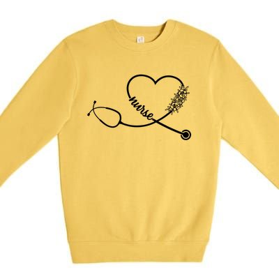 Nicu Nurse Stethoscope Heartbeat Ekg Ecg Gift Premium Crewneck Sweatshirt