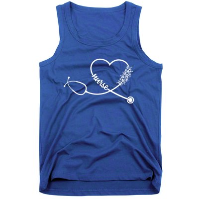 Nicu Nurse Stethoscope Heartbeat Ekg Ecg Gift Tank Top