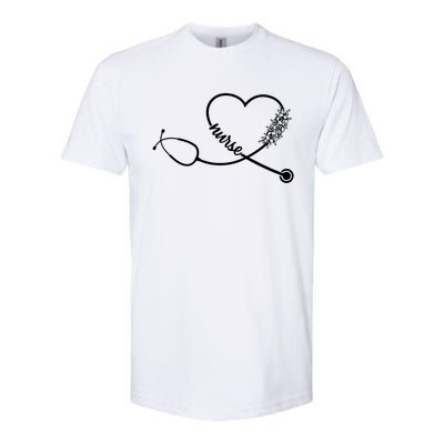 Nicu Nurse Stethoscope Heartbeat Ekg Ecg Gift Softstyle CVC T-Shirt