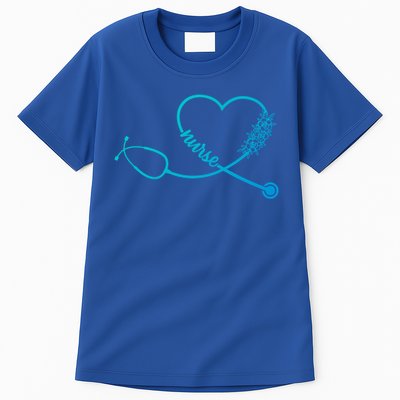 Nicu Nurse Stethoscope Heartbeat Ekg Ecg Gift Tall T-Shirt