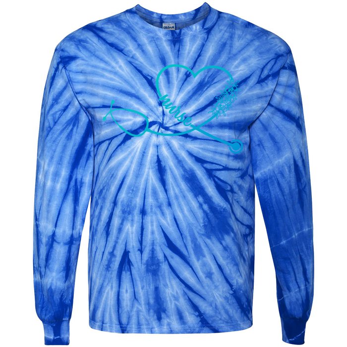 Nicu Nurse Stethoscope Heartbeat Ekg Ecg Gift Tie-Dye Long Sleeve Shirt