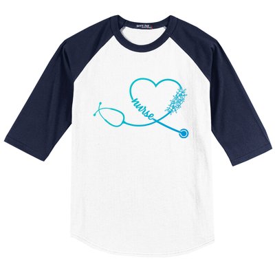 Nicu Nurse Stethoscope Heartbeat Ekg Ecg Gift Baseball Sleeve Shirt