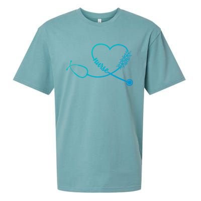 Nicu Nurse Stethoscope Heartbeat Ekg Ecg Gift Sueded Cloud Jersey T-Shirt