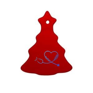 Nicu Nurse Stethoscope Heartbeat Ekg Ecg Gift Ceramic Tree Ornament