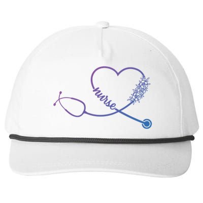 Nicu Nurse Stethoscope Heartbeat Ekg Ecg Gift Snapback Five-Panel Rope Hat