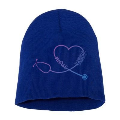 Nicu Nurse Stethoscope Heartbeat Ekg Ecg Gift Short Acrylic Beanie