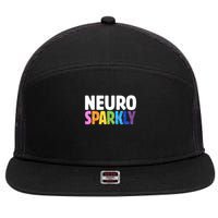Neurodivergent Neuro Sparkly Autism Spectrum ADHD 7 Panel Mesh Trucker Snapback Hat