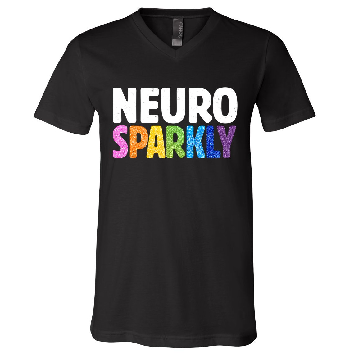 Neurodivergent Neuro Sparkly Autism Spectrum ADHD V-Neck T-Shirt