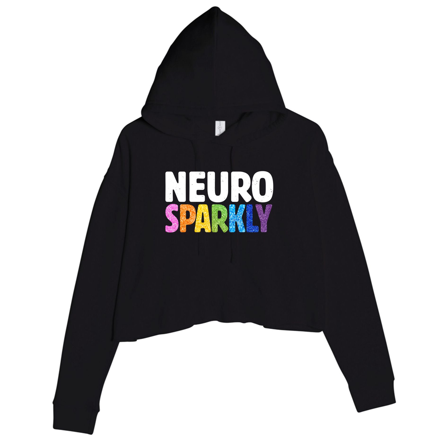 Neurodivergent Neuro Sparkly Autism Spectrum ADHD Crop Fleece Hoodie