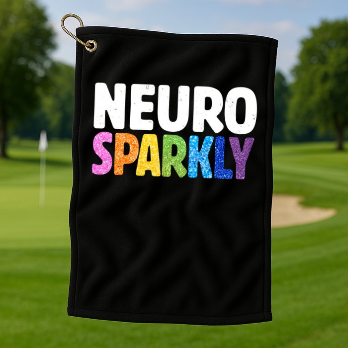 Neurodivergent Neuro Sparkly Autism Spectrum ADHD Golf Towel